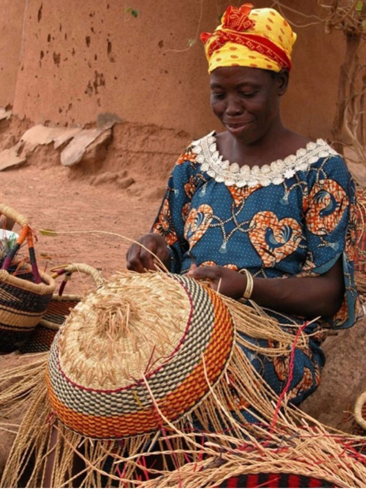 African artisans basket weaving