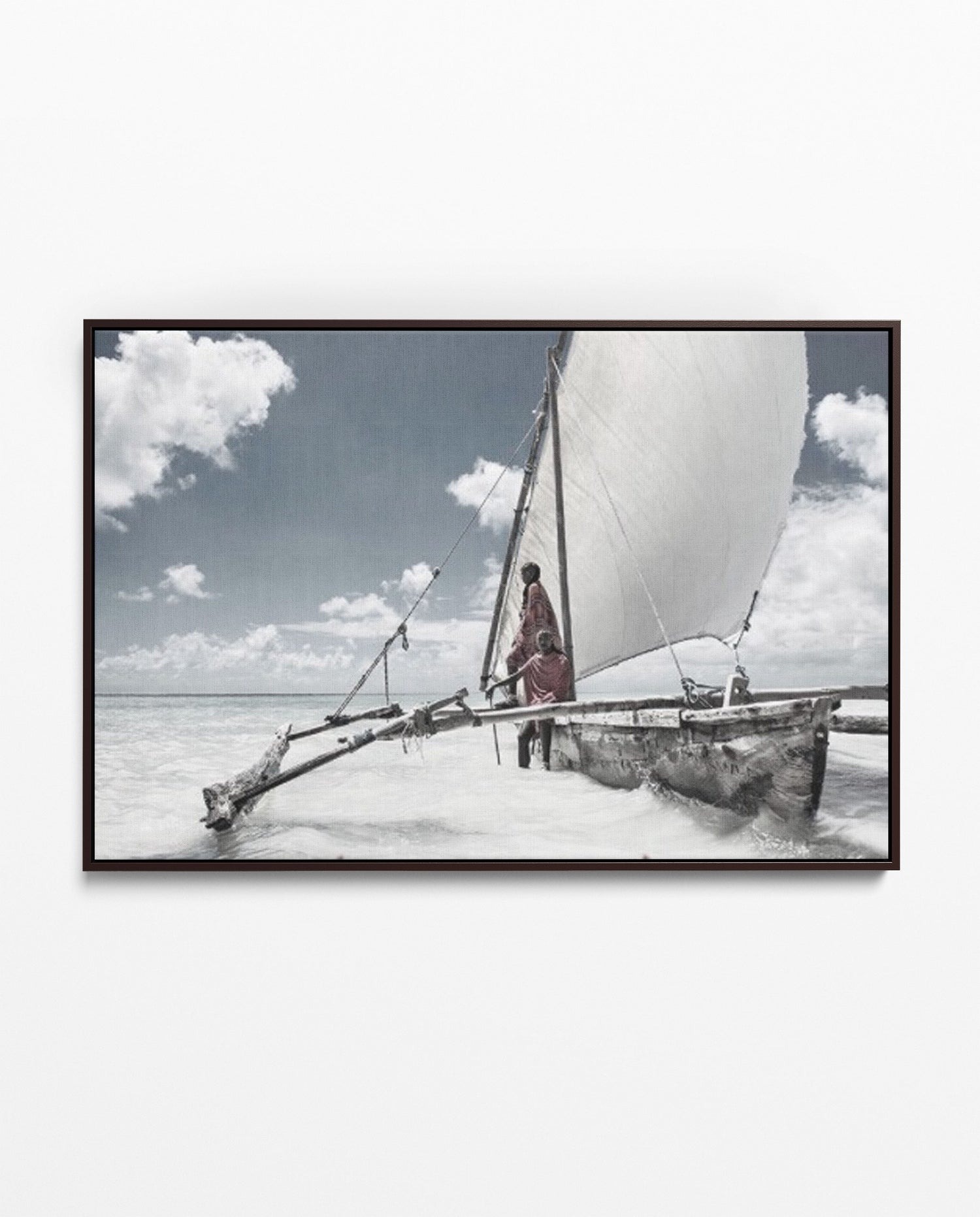 ZAN_24 David Ballam Print People on Outrigger