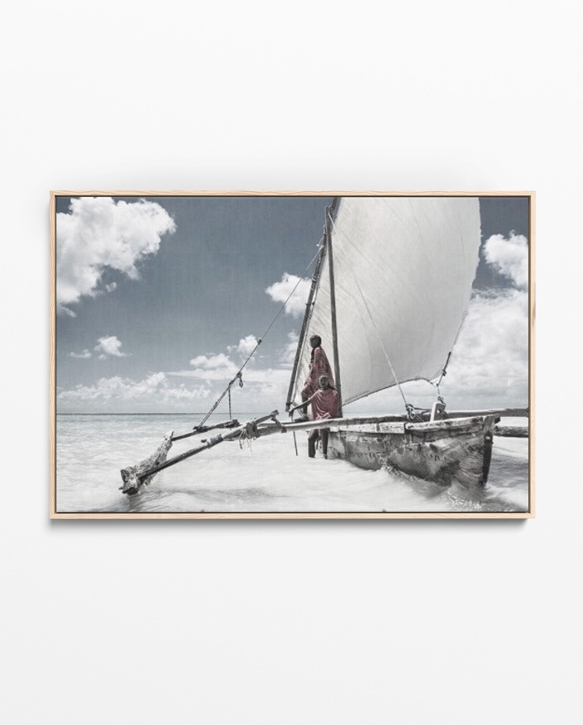 ZAN_24 David Ballam Print People on Outrigger