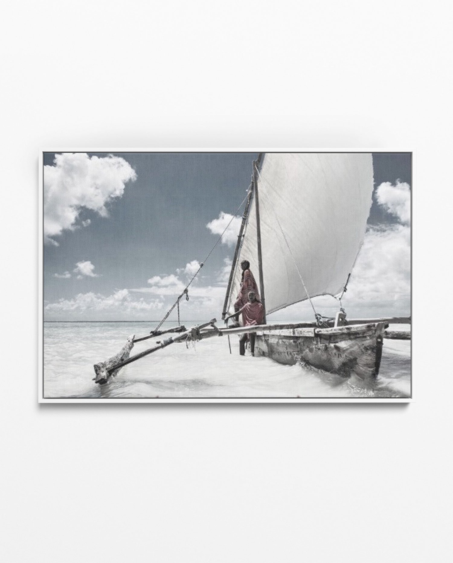 ZAN_24 David Ballam Print People on Outrigger