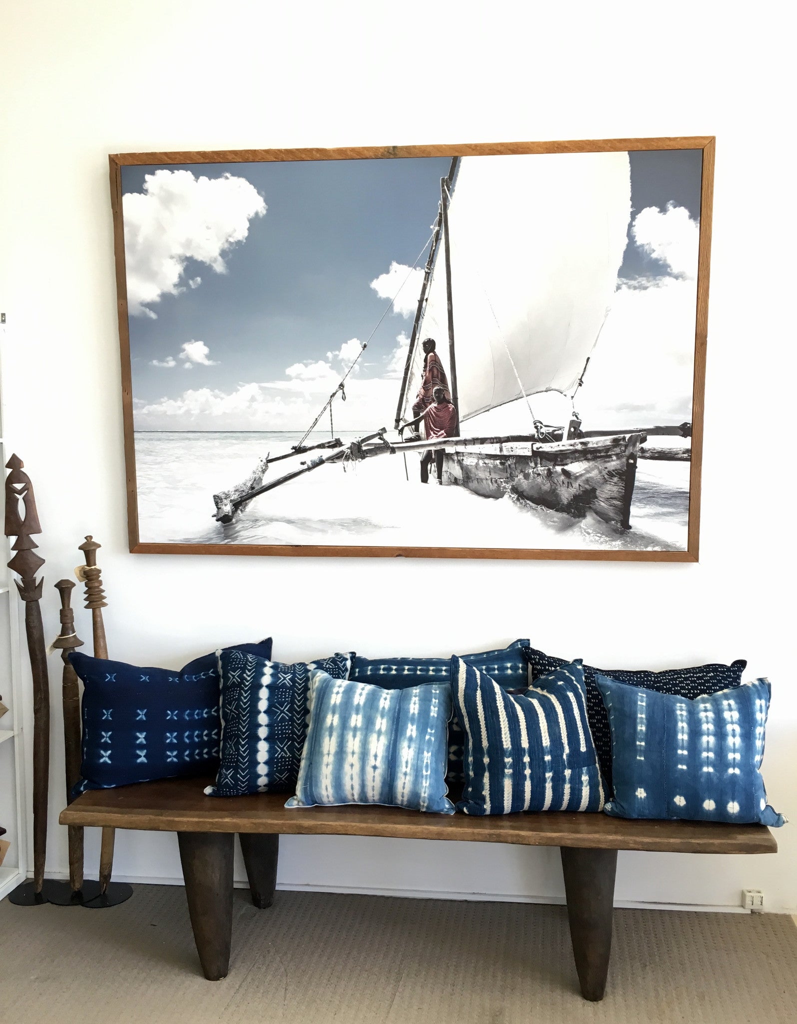 ZAN_24 David Ballam Print People on Outrigger