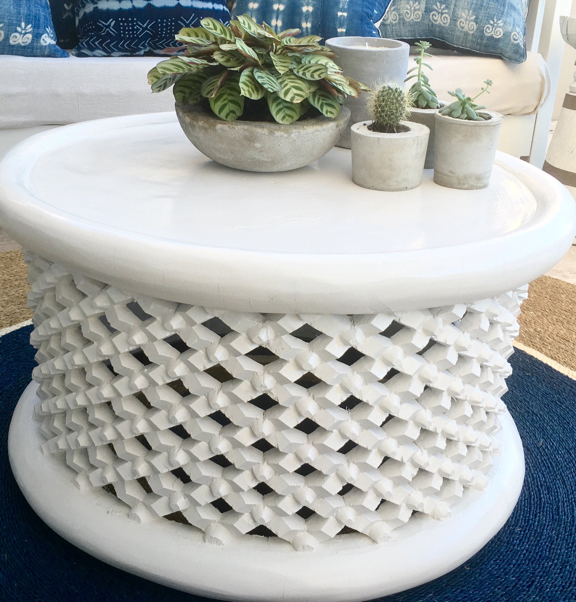 Bamileke Table White