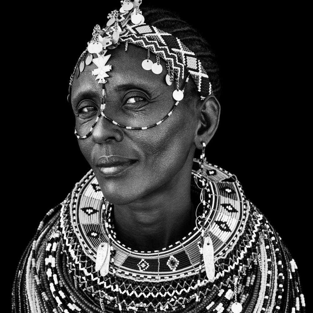 Tribal Portrait Print David Ballam KANA_51 Jewellery Beaded