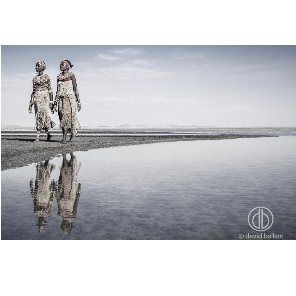 KANA_21 David Ballam Print Tribal Portrait Walking beside Water