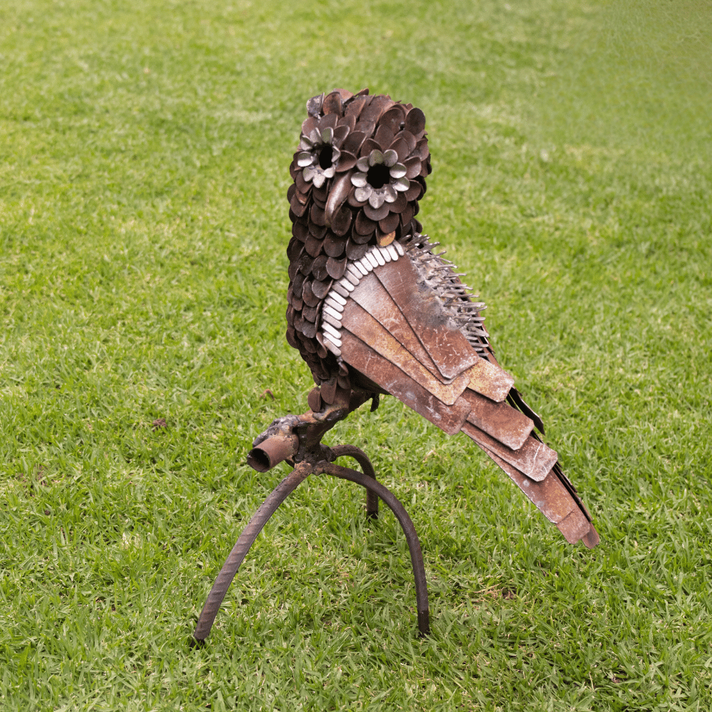 Owl Feathered on Stand