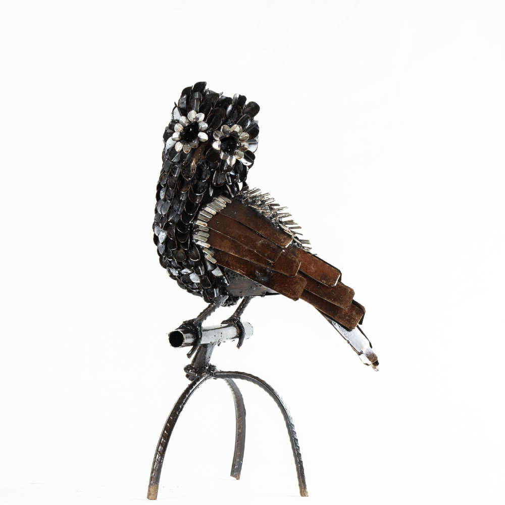 Owl Feathered on Stand