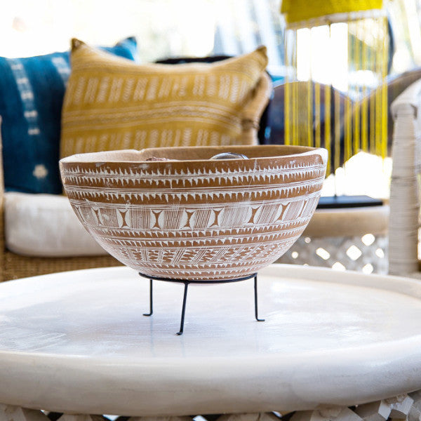 Etched Calabash Bowl