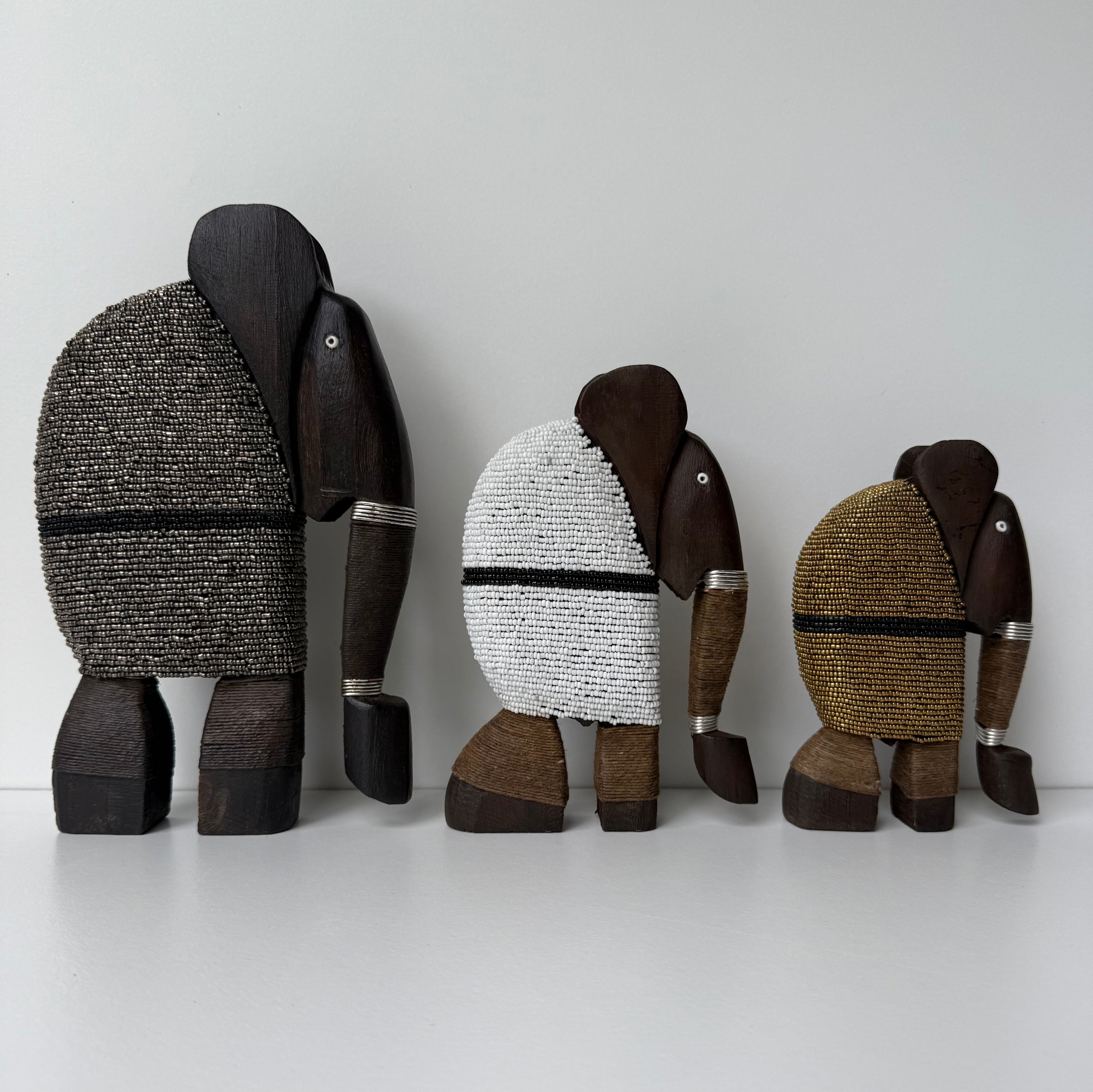 Wooden Elephant Beaded