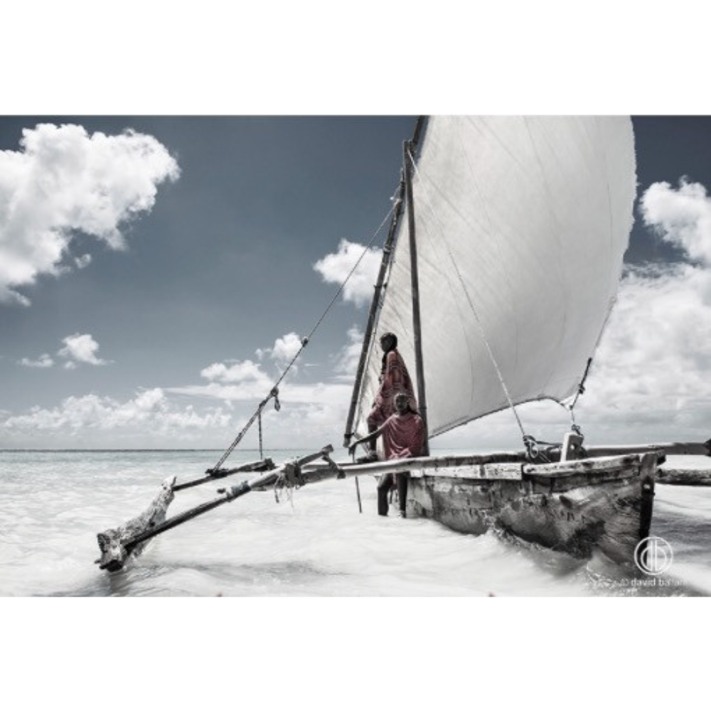 ZAN_24 David Ballam Print People on Outrigger