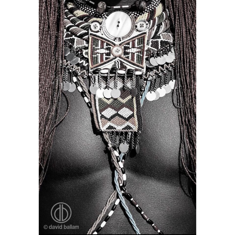 Tribal Portrait Print David Ballam KANA_40 Jewellery Beads