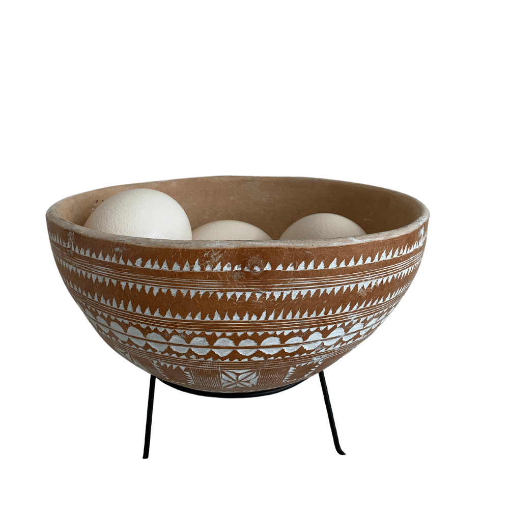 Etched Calabash Bowl