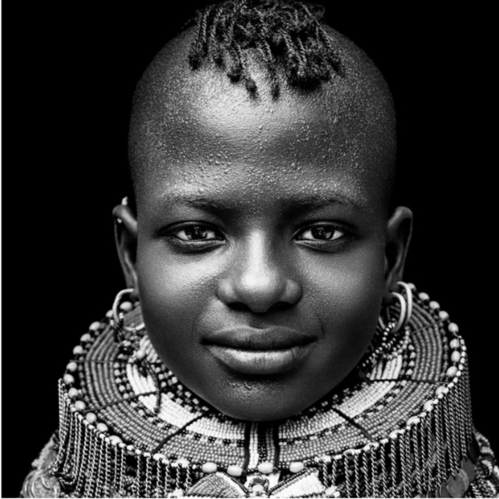 Tribal Portrait Print David Ballam KANA_44 Jewellery Beaded